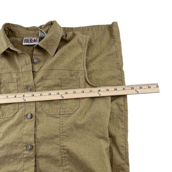 Bill Blass Jeans Vintage Women's Sleeveless Khaki Button-Front‎ Dress Size Med - Picture 5 of 7